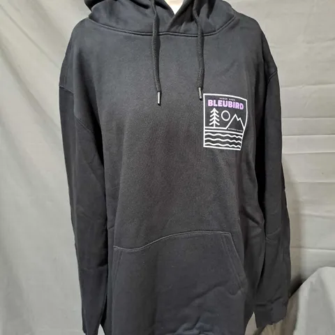 BLEUBIRD CAMPOUT HOODIE IN BLACK SIZE L