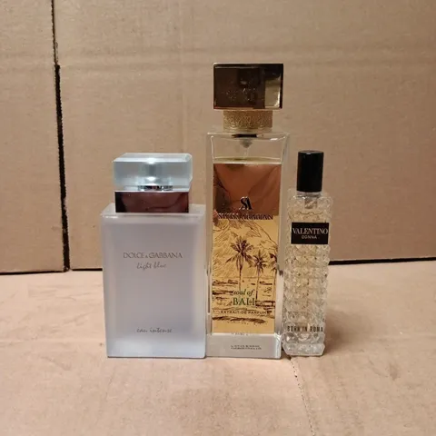 LOT OF 3 UNBOXED PERFUMES INCLUDES SWISS ARABIAN, VALENTINO DONNA AND DOLCE & GABBANA LIGHT BLUE 50ML 