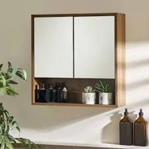 BOXED JULIAN BOWEN HAMPSHIRE BATHROOM MIRROR CABINET - ELM (1 BOX)
