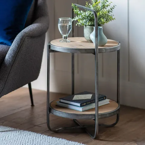 BOXED GALLERY DIRECT DUNLEY SIDE TABLE OAK (1 BOX)