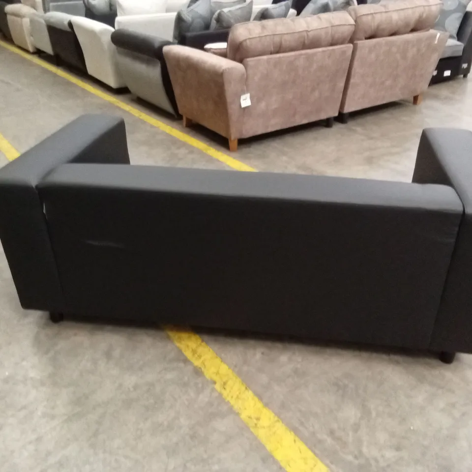 CLARKE 3 SEATER FAUX LEATHER SOFA RRP £349