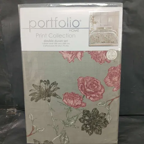 SEALED PORTFOLIO PRINT COLLECTION DUVET SET - FLOWER GARDEN - DOUBLE 