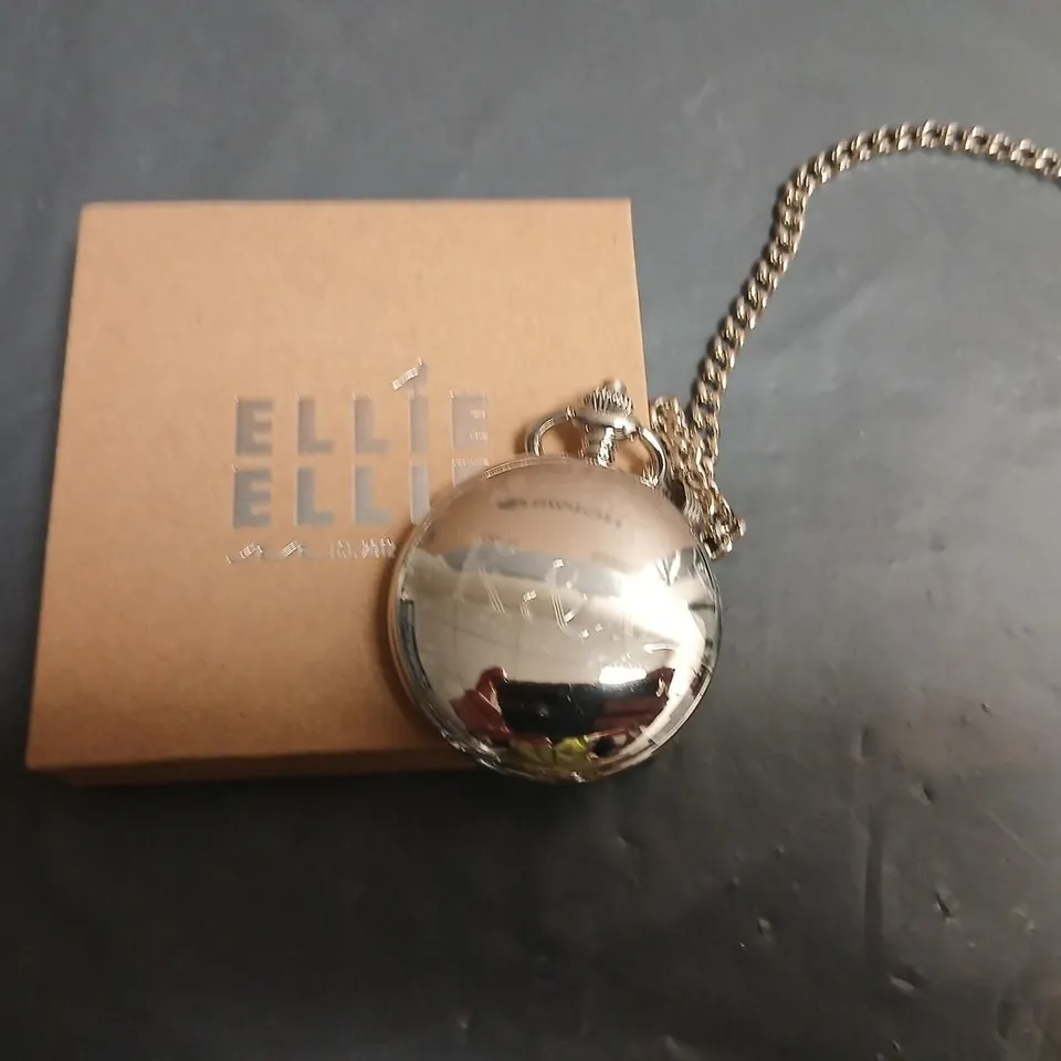 ELLE POCKET WATCH WITH MAP DIAL AND CHAIN – BOXED