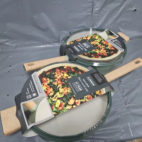 PAIR OF RIVERSIDE 28CM NON-STICK SAUTE PANS
