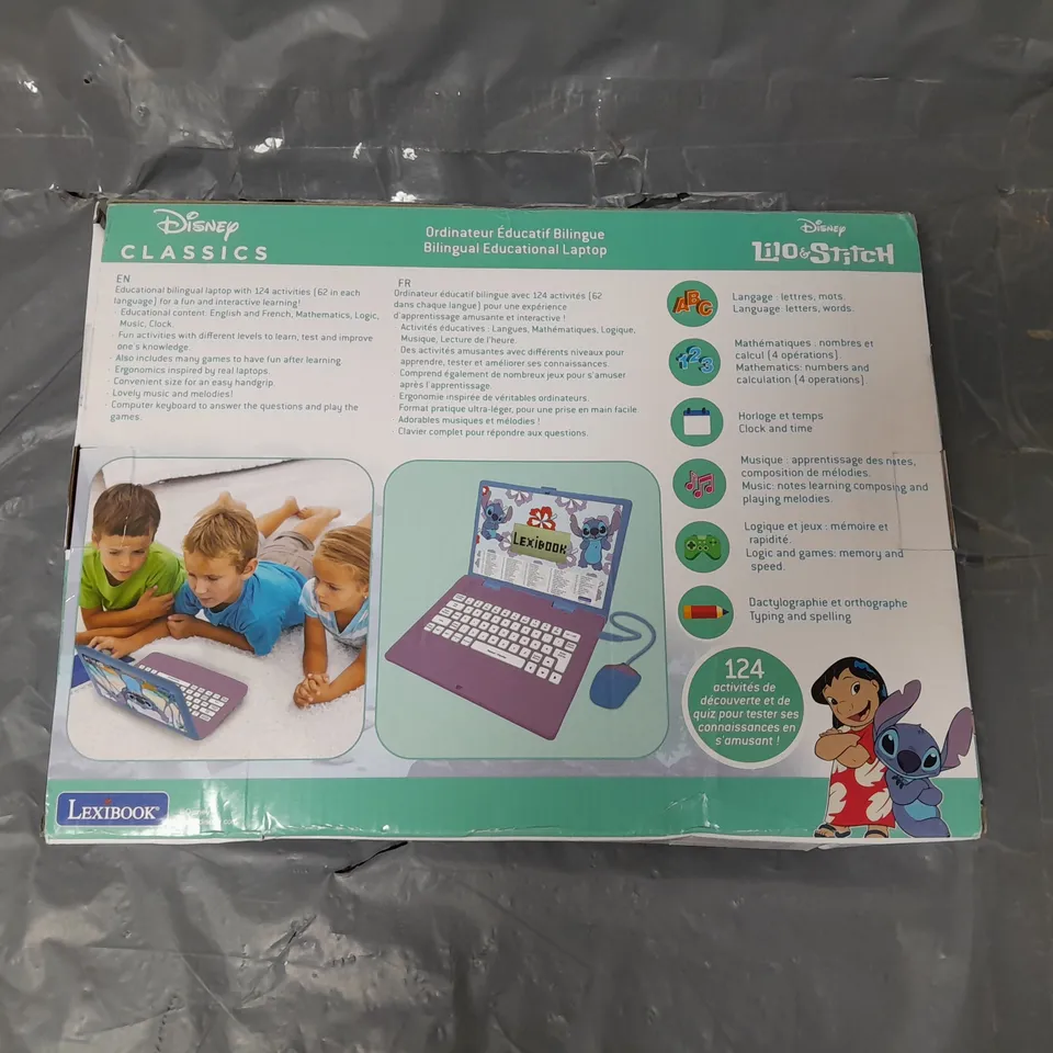 DISNEY LEXIBOOK STITCH BILINGUAL EDUCATIONAL LAPTOP (124 ACTIVITIES IN ENGLISH / FRENCH)