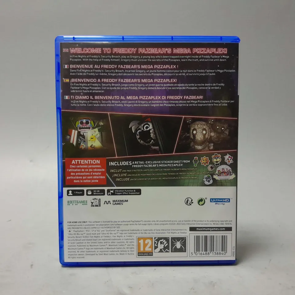 FIVE NIGHTS AT FREDDYS SECURITY BREACH (PS5)