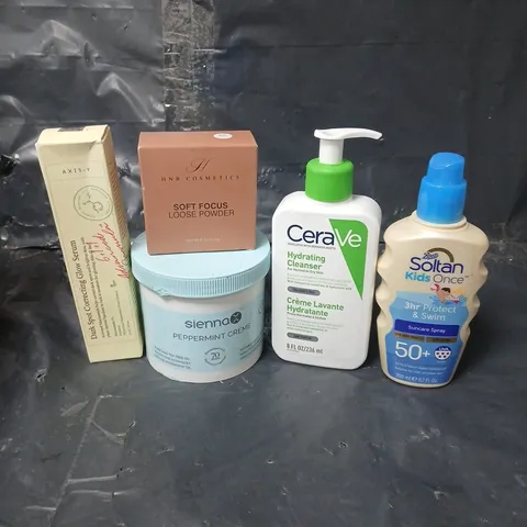 APPROXIMATEY 20 ASSORTED HEALTH AND BEAUTY PRODUCTS TO INCLUDE SOLTAN KIDS ONCE, CERAVE CLEANSER AND SIENNA PEPPERMINT CREME