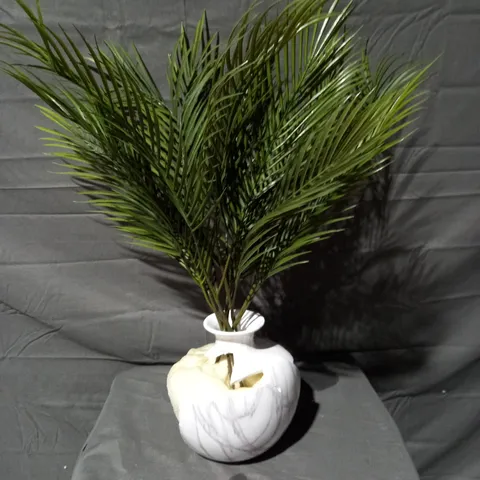 OUTLET PEONY FERN POTTED MARBLE BOTTLE VASE