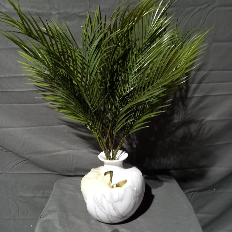 OUTLET PEONY FERN POTTED MARBLE BOTTLE VASE