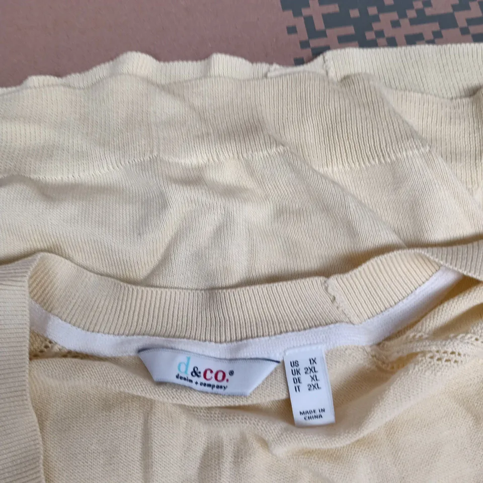 D&CO DESIGN COMPANY BEIGE KNIT CARDIGAN – UK 2XL