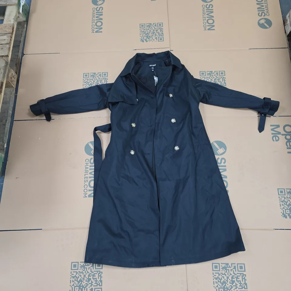 CENTGRADE MEN'S NAVY TRENCH COAT – DOUBLE-BREASTED, LONG WITH BELT, UK L (US L, EU XL)