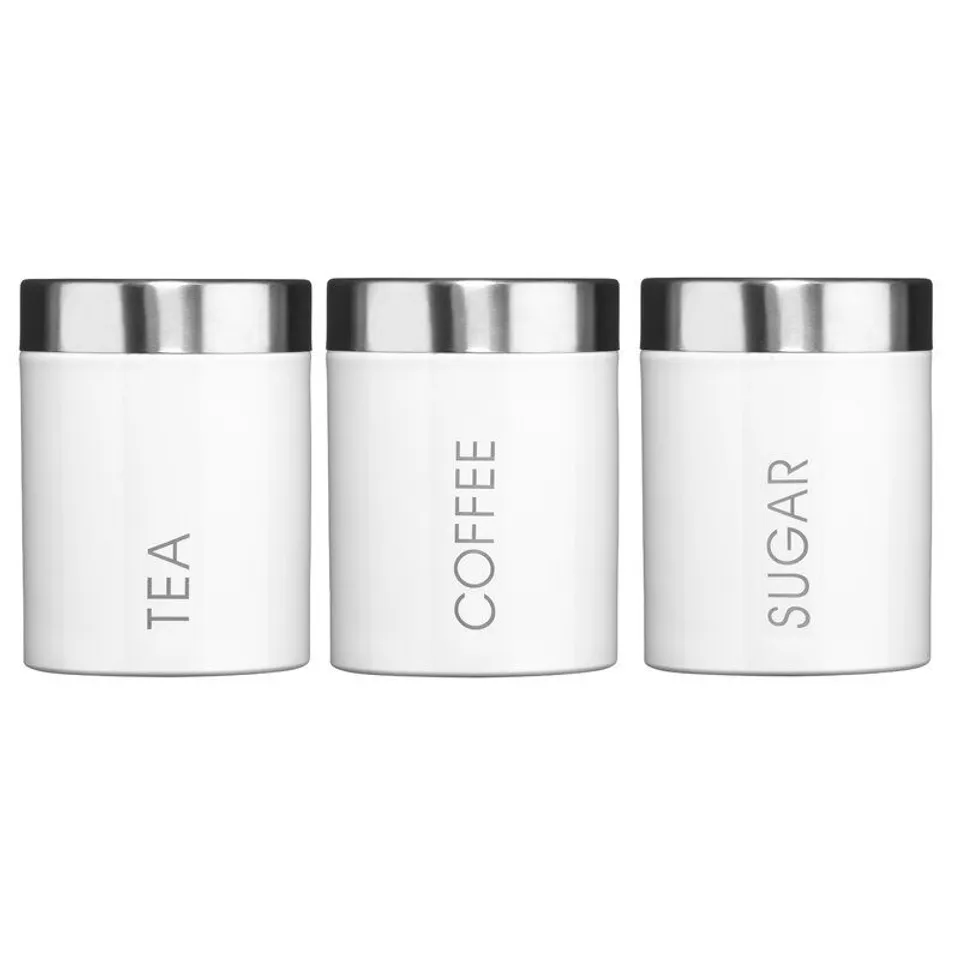BOXED SURRETT 3 PIECE COFFEE, TEA AND SUGAR JAR
