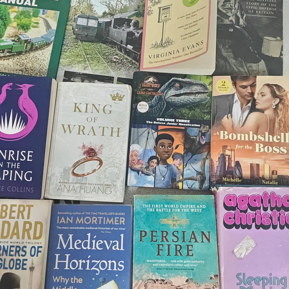 LOT OF APPROXIMATELY 25 ASSORTED BOOKS TO INCLUDE AFTER THE WAR, PERSIAN FIRE AND THE GARDEN RAILWAY GUIDE