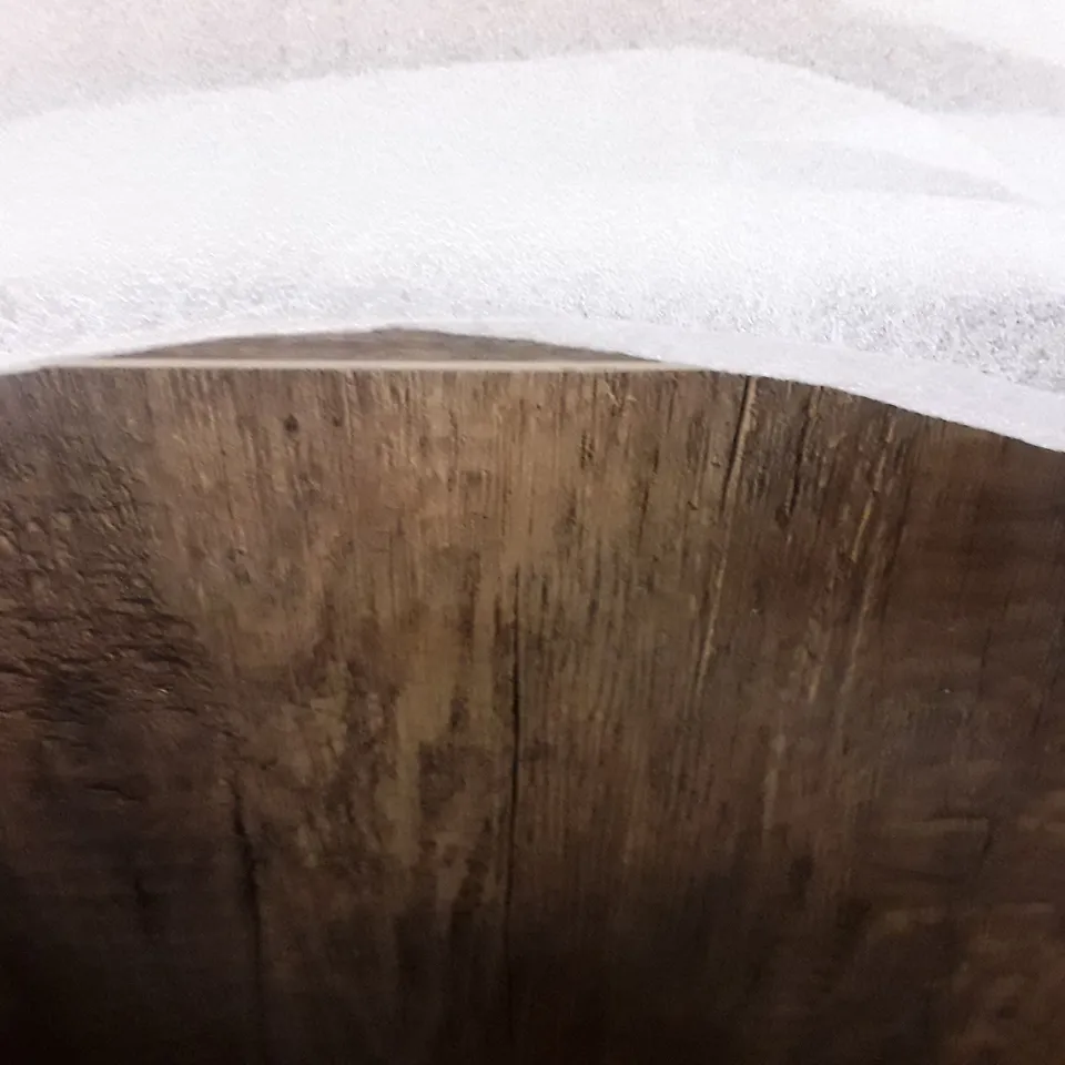BOXED CORNER DESK - DARK OAK TOP/BLACK METAL FRAME