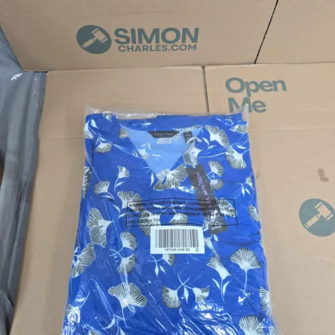 BRENDA EDWARDS BLUE FLORAL PRINT JUMPSUIT/BODYSUIT UK SIZE 2XL