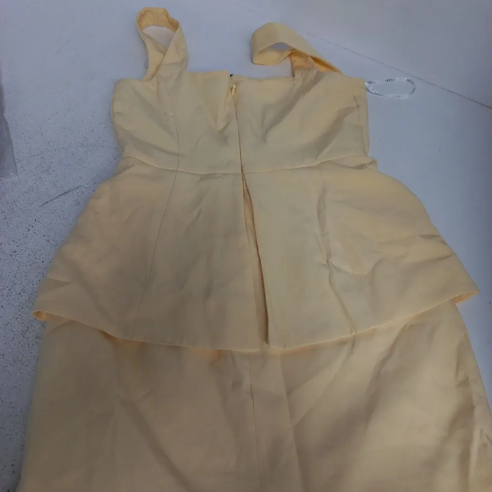 CLUB OF LONDON JESHIKA TAILORED SQUAER NECK MINI DRESS IN YELLOW - UK 10