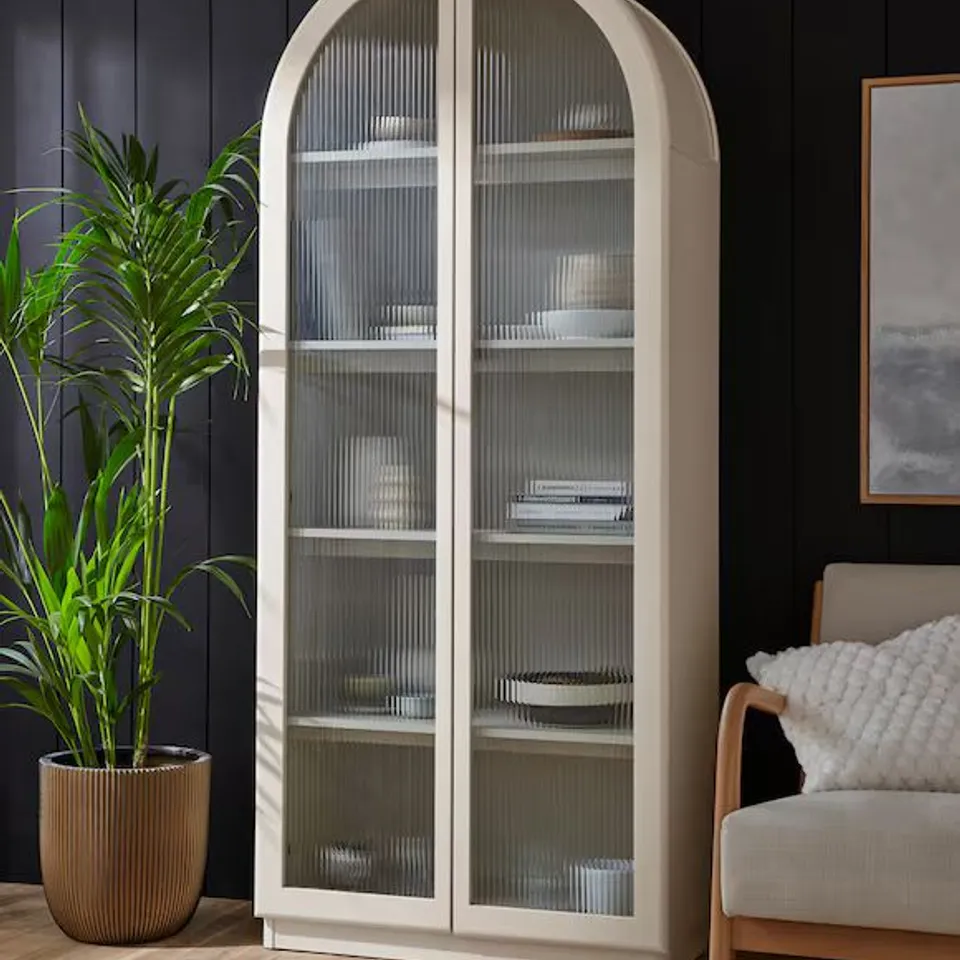 CRANFIELD DISPLAY CABINET UK240 CREAM 957 X 481 X 173MM BOXED