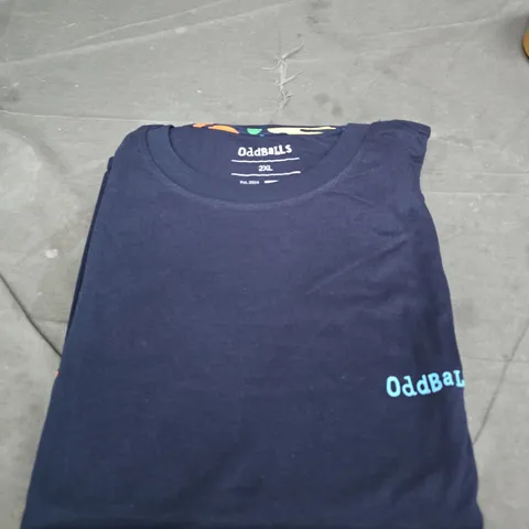ODDBALLS NAVY T-SHIRT & MULTICOLOUR PATTERN PYJAMA SET – MEN’S UK 2XL