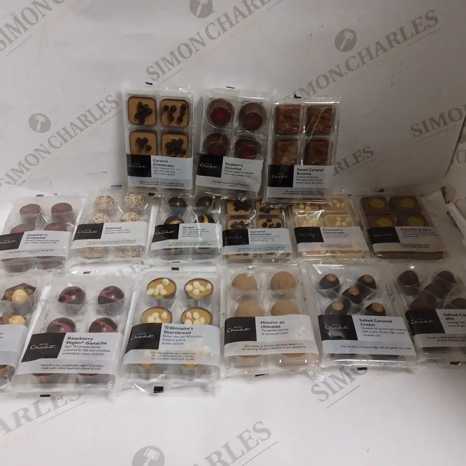 APPROXIMATELY 15 HOTEL CHOCOLAT CHOCOLATE SELECTIONS IN VARIOUS FLAVOURS TO INCLUDE RASPBERRY SMOOTHIE, CAESAR, COCONUT ETC 