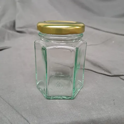 APPROXIMATELY 20 SMALL GLASS JARS WITH LIDS