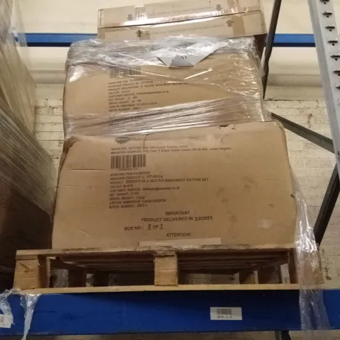 PALLET OF ASSORTED INCOMPLETE PATIO RATTAN SOFA PARTS/PIECES
