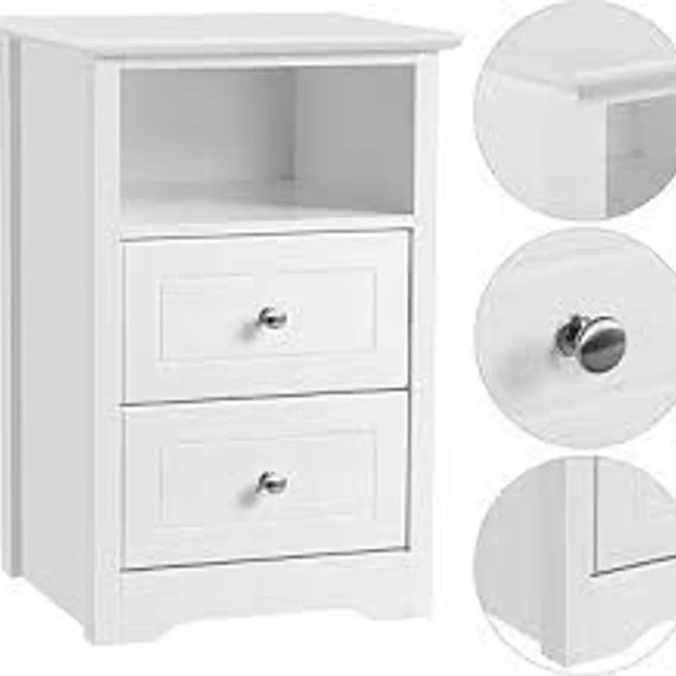 BOXED MODERN 3 DRAWER BEDSIDE TABLE NIGHTSTAND - WHITE (1 BOX)