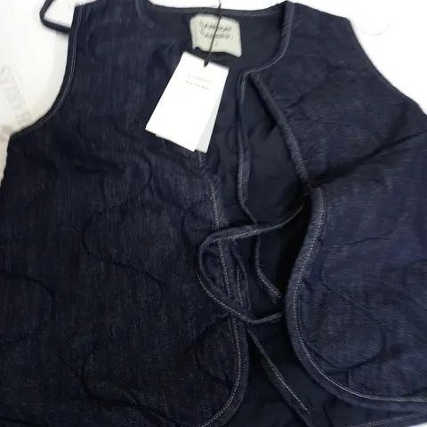 DAMSON MADDER DENIM TILLY DARK INDIGO BODY WARMER - SIZE 8