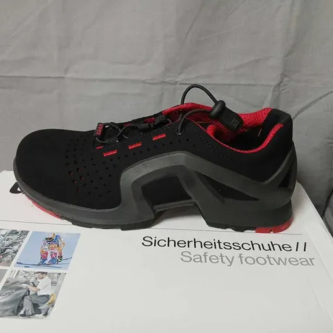 UVEX 1 X-TENDED SAFETY SHOES – BLACK/RED, UK SIZE 6 (EU 39)