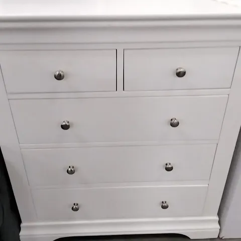 NARROW 5 DRAWER CHEST WHITE