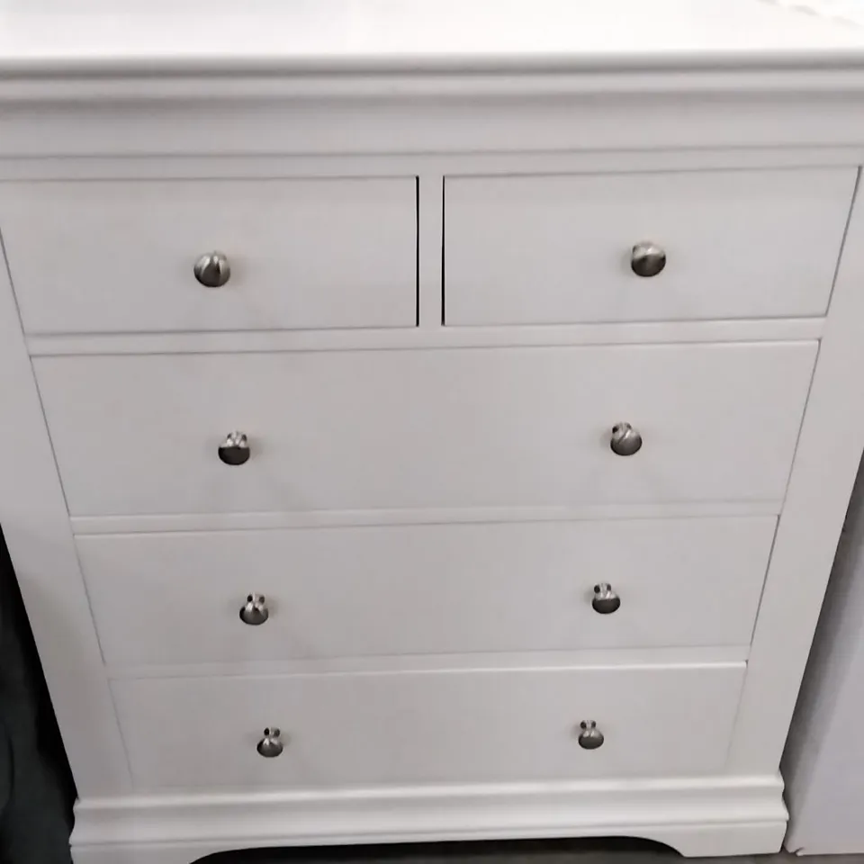 NARROW 5 DRAWER CHEST WHITE