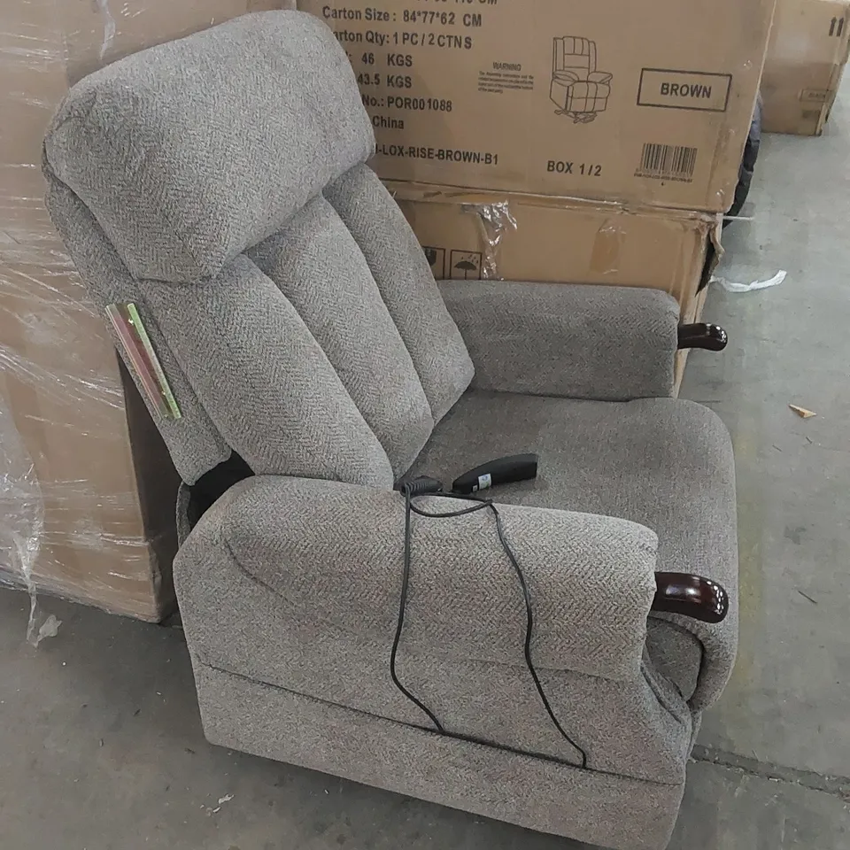 DESIGNER FABRIC UPHOLSTERED ELECTRIC MECHANISM ARMCHAIR