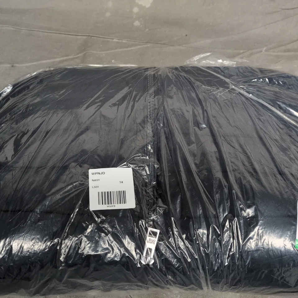 SUPERDRY FUJI FAUX FUR HOODED COAT – MID-LENGTH, ECLIPSE NAVY, UK 14 (US 10, EU 42)