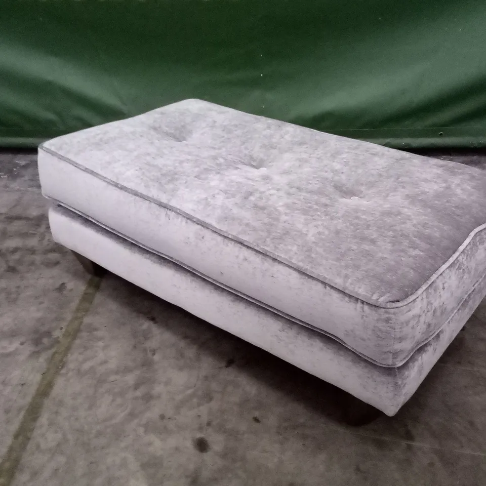 QUALITY THE LOUNGE CO DESIGNER RECTANGULAR FOOTSTOOL - GREY FABRIC 