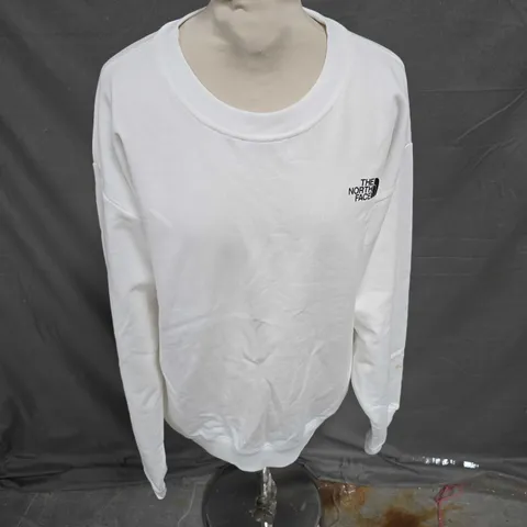 THE NORTH FACE PRINTED CREW NECK SWEATSHIRT IN WHITE SIZE S