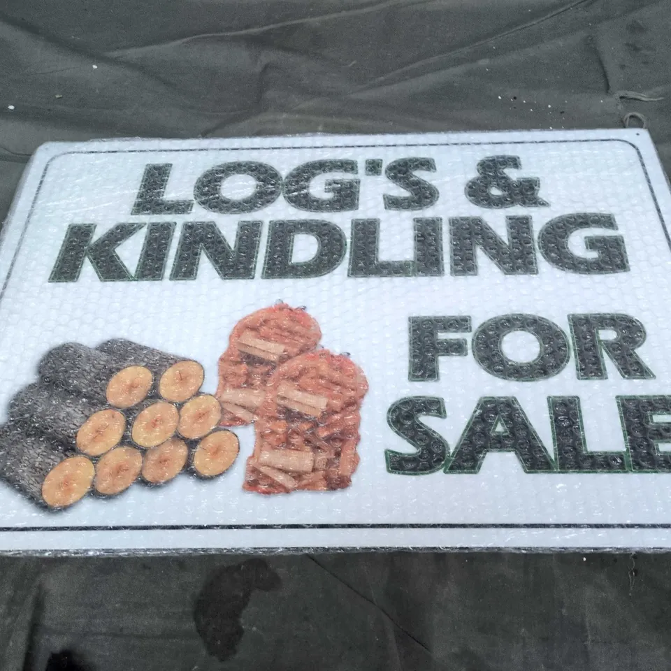 CAGE OF APPROXIMATELY 10 ASSORTED HOUSEHOLD ITEMS TO INCLUDE: COFFEE SIGN AND LOGS AND KINDLING SIGN 