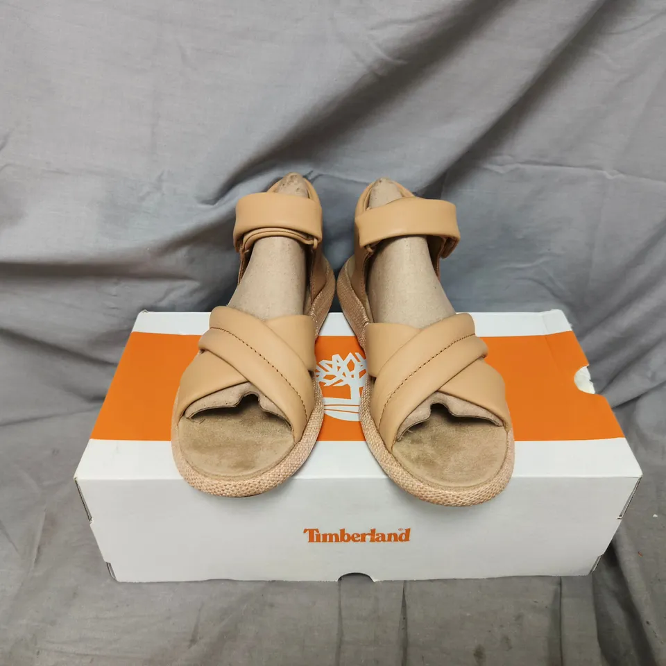 TIMBERLAND BELMAR WAVES BACKSTRAP SANDAL – WOMEN’S BEIGE UK5, FULL-GRAIN LEATHER