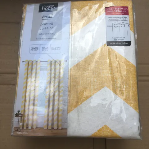 BRAND NEW BAGGED GEORGE HOME EYELET PRINTED CURTAINS