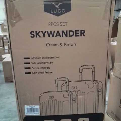 BOXED LUGG SKYWANDER LUGGAGE SET OF 2 -CREAM&BROWN-