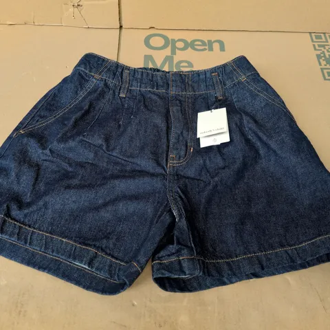 NOBODYS CHILD LOGAN A-LINE DENIM SHORT RIDE WASH BLUE - UK 10