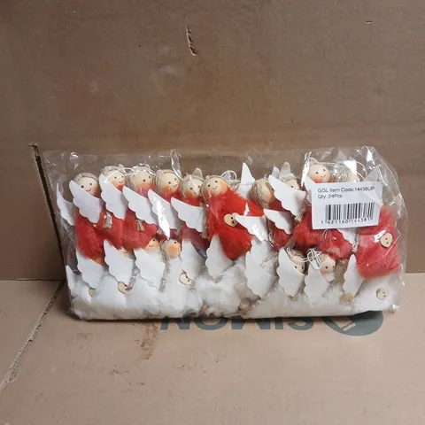 24 X GISELA GRAHAM RED/WHITE CHRISTMAS HANGING DECORATIONS UNBOXED