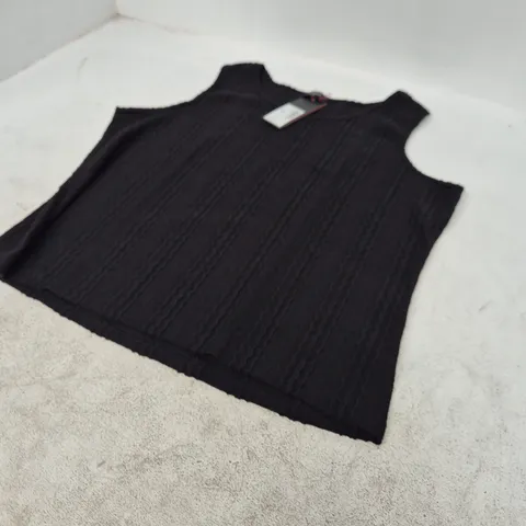 KLASS SLEEVELESS KNIT TOP – BLACK, XXL