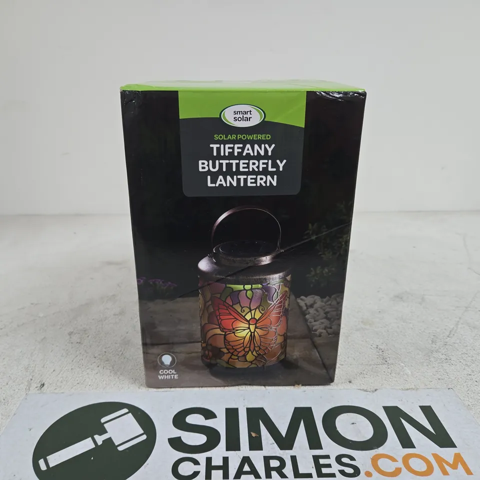 SMART SOLAR TIFFANY BUTTERFLY LANTERN BOXED