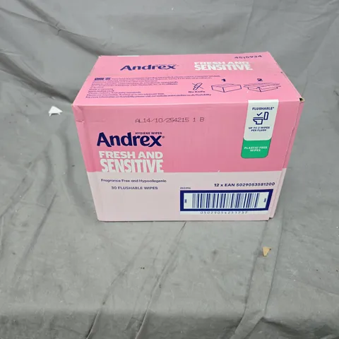 ANDREX FRESH & SENSITIVE WET WIPES – 12X30 WIPES, FRAGRANCE FREE