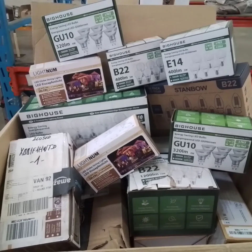 LARGE BOX CONTAINING ASSORTED LIGHT BULBS ECT.