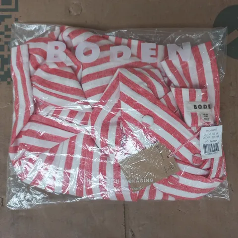 BAGGED BODEN SIENNA LINEN SHIRT IN RED/WHITE STRIPE SIZE UK 10R