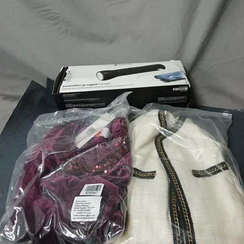 BOX OF APPROXIMATELY 15 ASSORTED HOUSEHOLD ITEMS TO INCLUDE TOUCH, CLOTHING ETC