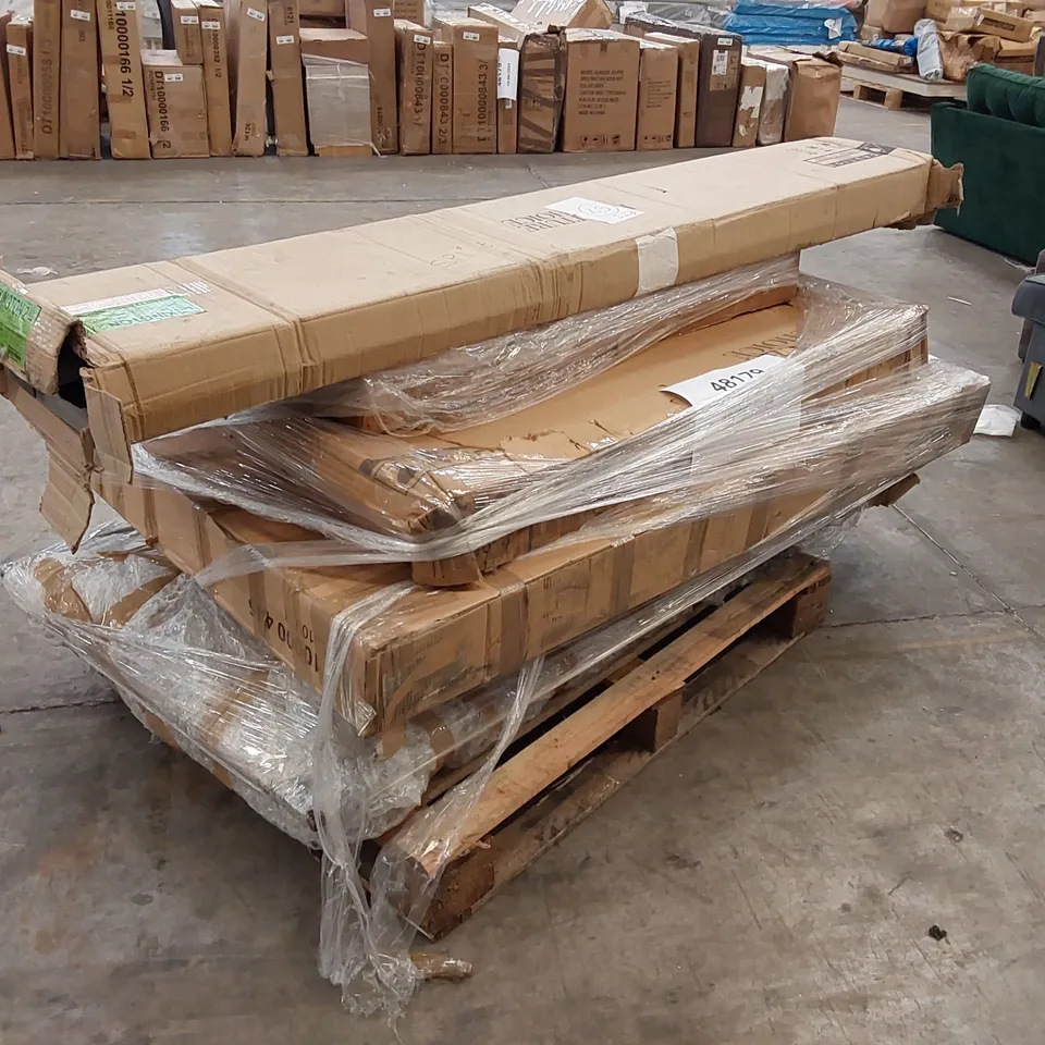 PALLET OF ASSORTED FURNITURE PARTS INCLUDING MOSTLY TABLE PARTS