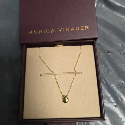 MONICA VINADER GOLD-TONED TEARDROP PENDANT NECKLACE – BOXED