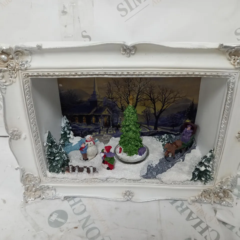 MR CHRISTMAS THOMAS KINKADE FRAMED ANIMATED SCENE