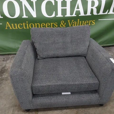QUALITY BRITISH MADE LOUNGE Co SNUGGLER CHAIR GREY FABRIC